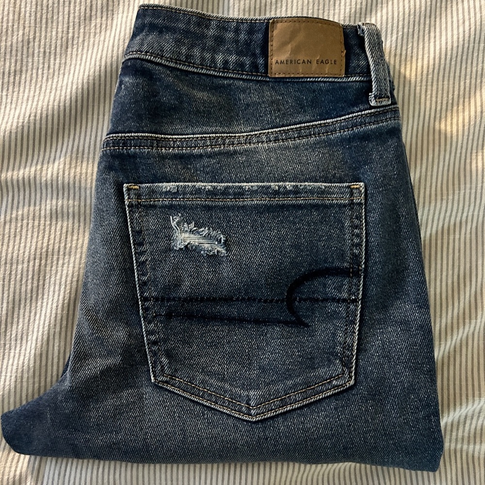 American Eagle Outfitters Men's Dark Blue Slim Jeans